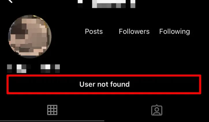 when instagram says user not found