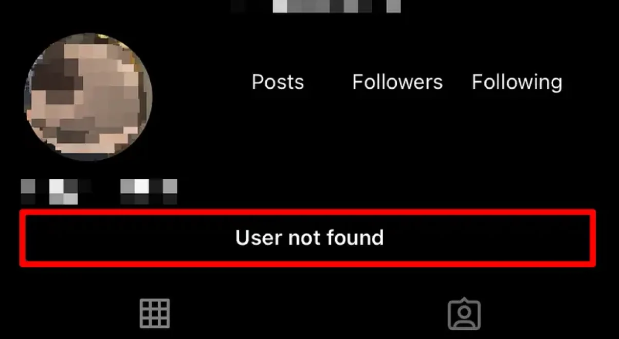 when instagram says user not found